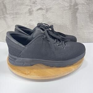 Zeba Mens Size 10 Wide Handsfree Triple Black Lace Up Comfort Casual Shoes